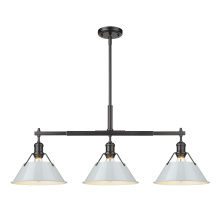 Golden 3306-LP BLK-DB - Yep by Golden Lighting Orwell 3-light Island Light in Matte Black and Dusky Blue shade